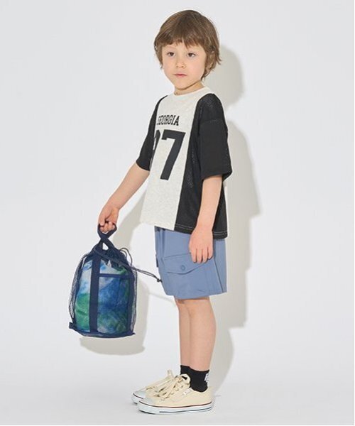 b・ROOM(ビールーム)の「【カイテキ天竺】バイカラービッグTシャツ【子供服】【キッズ】【男の子】【女の子】(Tシャツ/カットソー・キッズ・ホワイト系その他/パープル系その他/ダークブラウン/ターコイズブルー・140cm/120cm/150cm/100cm/110cm/130cm)」の12枚目の写真