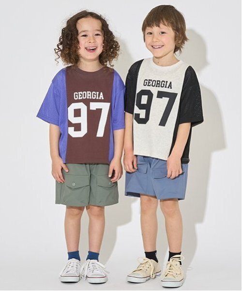 b・ROOM(ビールーム)の「【カイテキ天竺】バイカラービッグTシャツ【子供服】【キッズ】【男の子】【女の子】(Tシャツ/カットソー・キッズ・ホワイト系その他/パープル系その他/ダークブラウン/ターコイズブルー・140cm/120cm/150cm/100cm/110cm/130cm)」の14枚目の写真