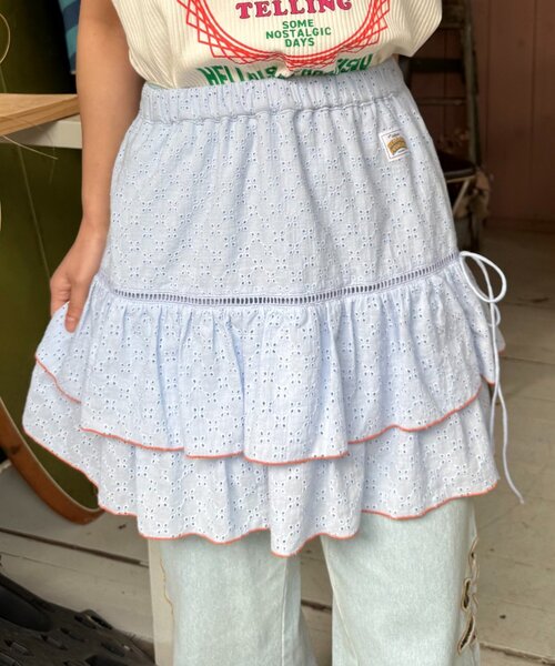 HELLO.SANFRANCISCO（ハローサンフランシスコ）の「【HELLO.SANFRANCISCO】レースレイヤードスカート（スカート・レディース・ピンク/ホワイト/サックスブルー・ONE SIZE）」の6枚目の写真