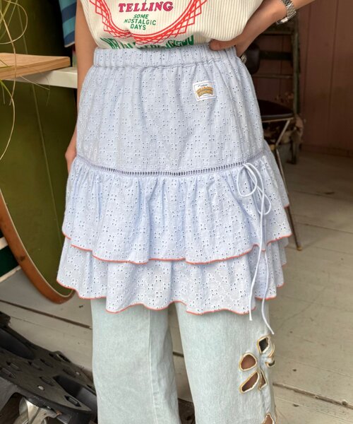 HELLO.SANFRANCISCO（ハローサンフランシスコ）の「【HELLO.SANFRANCISCO】レースレイヤードスカート（スカート・レディース・ピンク/ホワイト/サックスブルー・ONE SIZE）」の7枚目の写真