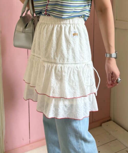 HELLO.SANFRANCISCO（ハローサンフランシスコ）の「【HELLO.SANFRANCISCO】レースレイヤードスカート（スカート・レディース・ピンク/ホワイト/サックスブルー・ONE SIZE）」の8枚目の写真