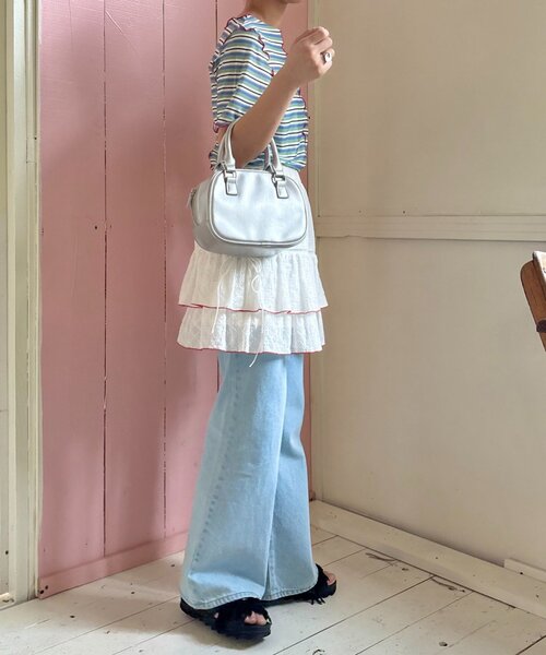 HELLO.SANFRANCISCO（ハローサンフランシスコ）の「【HELLO.SANFRANCISCO】レースレイヤードスカート（スカート・レディース・ピンク/ホワイト/サックスブルー・ONE SIZE）」の13枚目の写真