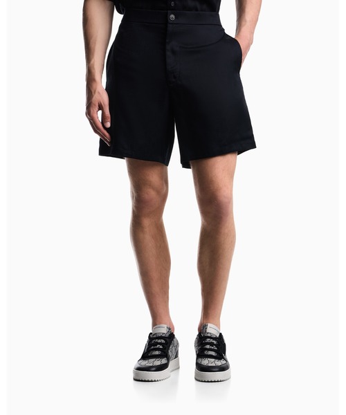 EMPORIO ARMANI(エンポリオアルマーニ)の「【エンポリオ アルマーニ】レギュラーフィット バミューダパンツ テンセルジャカード(その他パンツ・メンズ・ブラック/モカ/その他・44/46/48/50/52)」の1枚目の写真