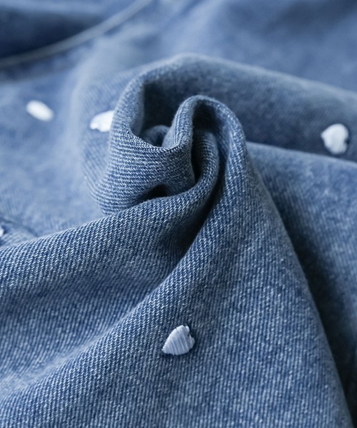 mili an deni(ミリアンデニ)の「ハート刺繍デニムパンツ(デニムパンツ・レディース・ブルー・L/M)」の9枚目の写真