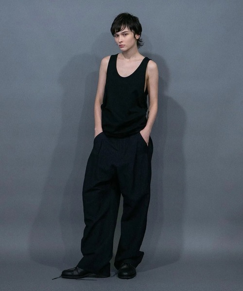 my beautiful landlet（マイビューティフルランドレット）の「【my beautiful landlet】 MERCERIZATION JERSEY STANDARD TANK TOP（Tシャツ/カットソー・メンズ・ブラック/ホワイト・1/2/0）」の4枚目の写真