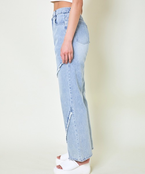 GORGE(ゴージ)の「《斜めフリンジ×美脚フレア》レディース デニムパンツ 個性派アクセント 春夏秋冬(その他パンツ・レディース・ブラック/ライトブルー・F)」の18枚目の写真