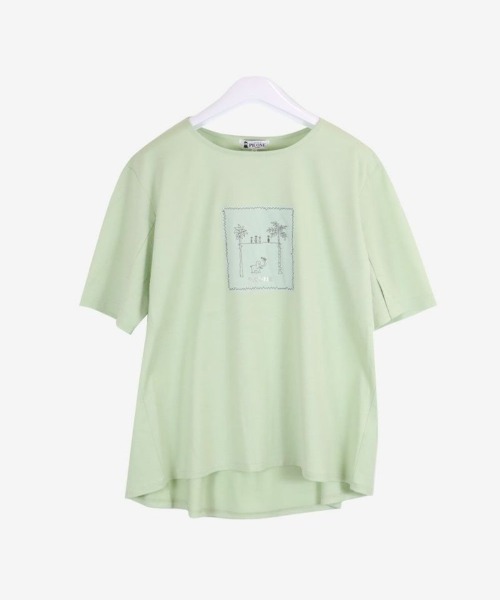 STUDIO PICONE（スタジオピッコーネ）の「コットン１００％冷感プルオーバー（Tシャツ/カットソー・レディース・ブラック/グリーン/ホワイト/オレンジ・M/L/LL）」の3枚目の写真
