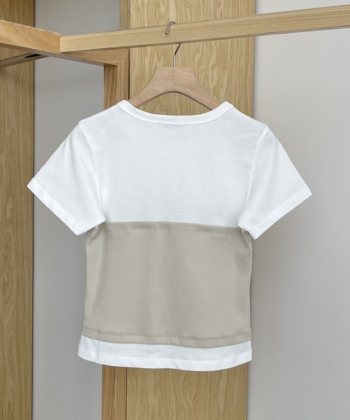 SUWDEE(スーディー)の「rib bustier docking t-shirt(Tシャツ/カットソー・レディース・ブラック/ベージュ・FREE)」の8枚目の写真