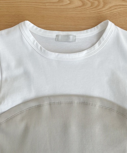 SUWDEE(スーディー)の「rib bustier docking t-shirt(Tシャツ/カットソー・レディース・ブラック/ベージュ・FREE)」の9枚目の写真