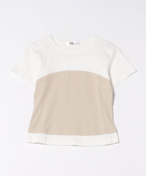 SUWDEE(スーディー)の「rib bustier docking t-shirt(Tシャツ/カットソー・レディース・ブラック/ベージュ・FREE)」の12枚目の写真
