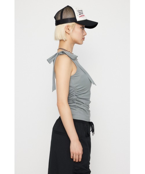 LAGUA GEM(ラグアジェム)の「HALF RIBON CUT トップス(Tシャツ/カットソー・レディース・ライトピンク/ブラック/杢グレー・FREE)」の12枚目の写真