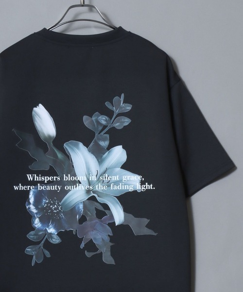 ANPAS(アンパス)の「Ponte Fabric Back Print Floral Pattern T-shirt/ポンチ フラワープリント デジタルグラフィック半袖Tシャツ レディース メンズ ユニセックス モノトーン(Tシャツ/カットソー・メンズ・ホワイト/ライトグレー/ブラック/ブラック系その他2/グレー系その他/ホワイト系その他/ホワイト系その他2/ブラック系その他/グレー系その他2・M/L)」の6枚目の写真