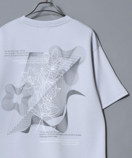 ANPAS(アンパス)の「Ponte Fabric Back Print Floral Pattern T-shirt/ポンチ フラワープリント デジタルグラフィック半袖Tシャツ レディース メンズ ユニセックス モノトーン(Tシャツ/カットソー・メンズ・ホワイト/ライトグレー/ブラック/ブラック系その他2/グレー系その他/ホワイト系その他/ホワイト系その他2/ブラック系その他/グレー系その他2・M/L)」の9枚目の写真