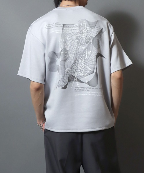ANPAS(アンパス)の「Ponte Fabric Back Print Floral Pattern T-shirt/ポンチ フラワープリント デジタルグラフィック半袖Tシャツ レディース メンズ ユニセックス モノトーン(Tシャツ/カットソー・メンズ・ホワイト/ライトグレー/ブラック/ブラック系その他2/グレー系その他/ホワイト系その他/ホワイト系その他2/ブラック系その他/グレー系その他2・M/L)」の20枚目の写真