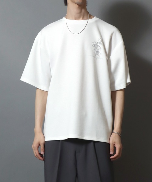 ANPAS(アンパス)の「Ponte Fabric Back Print Floral Pattern T-shirt/ポンチ フラワープリント デジタルグラフィック半袖Tシャツ レディース メンズ ユニセックス モノトーン(Tシャツ/カットソー・メンズ・ホワイト/ライトグレー/ブラック/ブラック系その他2/グレー系その他/ホワイト系その他/ホワイト系その他2/ブラック系その他/グレー系その他2・M/L)」の13枚目の写真