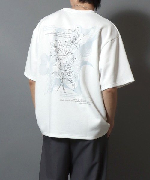 ANPAS(アンパス)の「Ponte Fabric Back Print Floral Pattern T-shirt/ポンチ フラワープリント デジタルグラフィック半袖Tシャツ レディース メンズ ユニセックス モノトーン(Tシャツ/カットソー・メンズ・ホワイト/ライトグレー/ブラック/ブラック系その他2/グレー系その他/ホワイト系その他/ホワイト系その他2/ブラック系その他/グレー系その他2・M/L)」の14枚目の写真