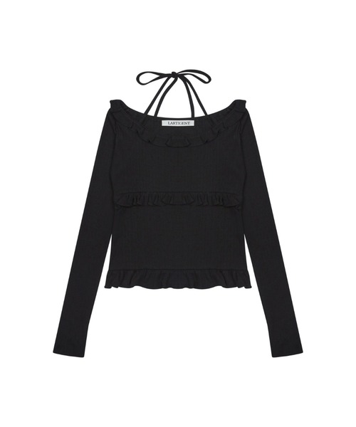 LARTIGENT（ラーティゼン）の「L13 FRILL HALTER SLEEVE（Tシャツ/カットソー・レディース・ブラウン/ブラック・FREE）」の11枚目の写真