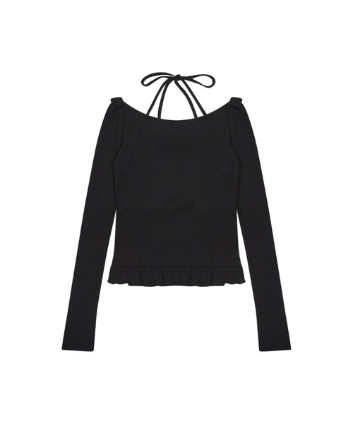 LARTIGENT（ラーティゼン）の「L13 FRILL HALTER SLEEVE（Tシャツ/カットソー・レディース・ブラウン/ブラック・FREE）」の12枚目の写真