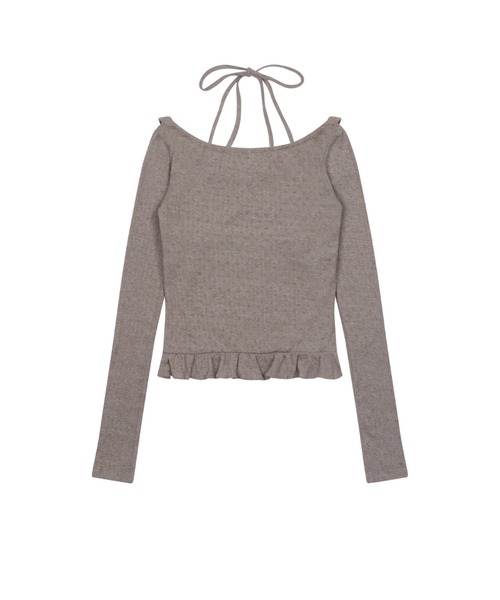LARTIGENT（ラーティゼン）の「L13 FRILL HALTER SLEEVE（Tシャツ/カットソー・レディース・ブラウン/ブラック・FREE）」の14枚目の写真