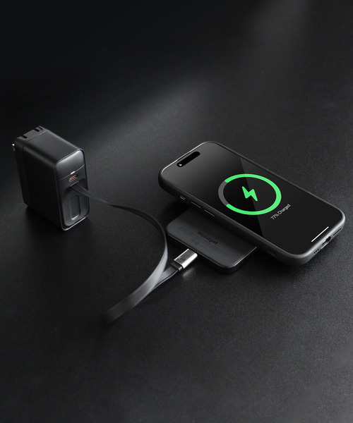 MaGdget(マジェット)の「〈MaGdget/マジェット〉MaGdget Battery 5000mAh Qi2/マジェット バッテリー モバイルバッテリー(スマホグッズ・メンズ・ブラック/シルバー・ONE SIZE)」の3枚目の写真