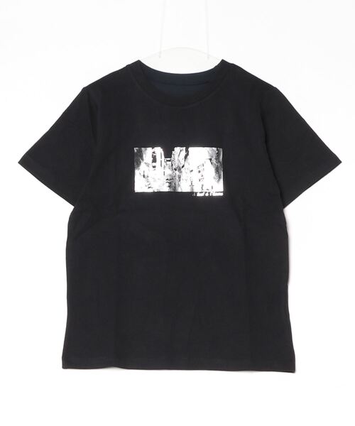 Per sist ence(パーシエンス)の「天竺箔プリントTシャツ(Tシャツ/カットソー・レディース・オフホワイト/チャコールグレー/ブラック・ONE SIZE)」の17枚目の写真