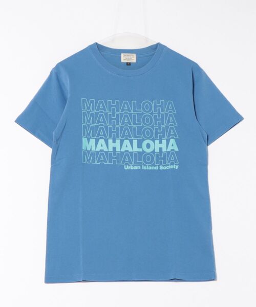 URBAN ISLAND SOCIETY(アーバンアイランドソサエティ)の「【URBAN ISLAND SOCIETY/アーバンアイランドソサエティ】MAHALOHA S/S TEE / マハロハデザインプリント半袖T-シャツ(Tシャツ/カットソー・メンズ・ホワイト/ブラック/ブルー・SMALL/MEDIUM/LARGE/X-LARGE)」の6枚目の写真
