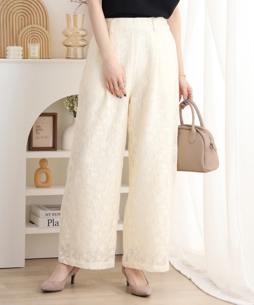 セール】メッシュレースタックワイドパンツ（その他パンツ