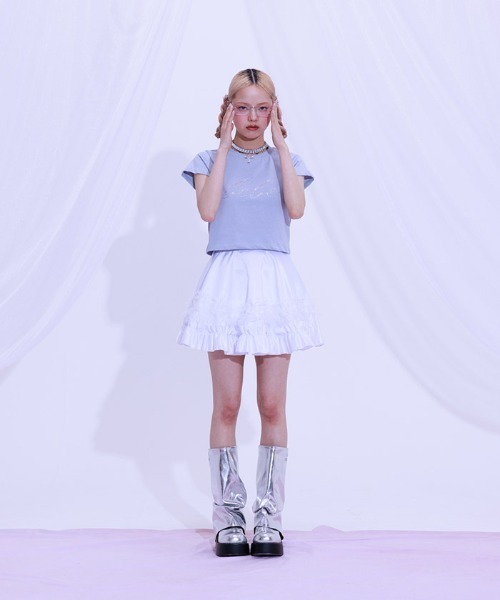 FickleBebe(フィクルベベ)の「BEBEクロップドTEE(Tシャツ/カットソー・レディース・ホワイト/ピンク/ブラック/ブルーグレー・FREE)」の10枚目の写真