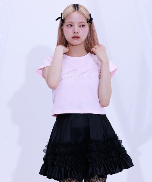 FickleBebe(フィクルベベ)の「BEBEクロップドTEE(Tシャツ/カットソー・レディース・ホワイト/ピンク/ブラック/ブルーグレー・FREE)」の18枚目の写真