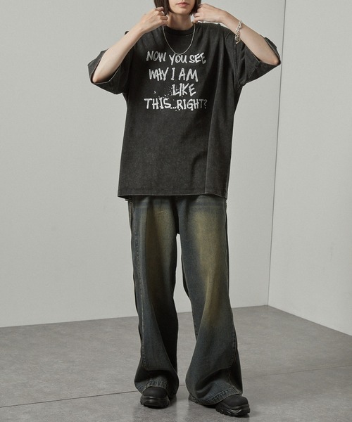 Alfred Alex(アルフレッドアレックス)の「【Alfred Alex】ヴィンテージ加工ロックプリント半袖Tシャツ(Tシャツ/カットソー・メンズ・ブラック/ブラック系1/ブラック系2・L/M)」の5枚目の写真