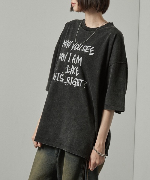 Alfred Alex(アルフレッドアレックス)の「【Alfred Alex】ヴィンテージ加工ロックプリント半袖Tシャツ(Tシャツ/カットソー・メンズ・ブラック/ブラック系1/ブラック系2・L/M)」の13枚目の写真