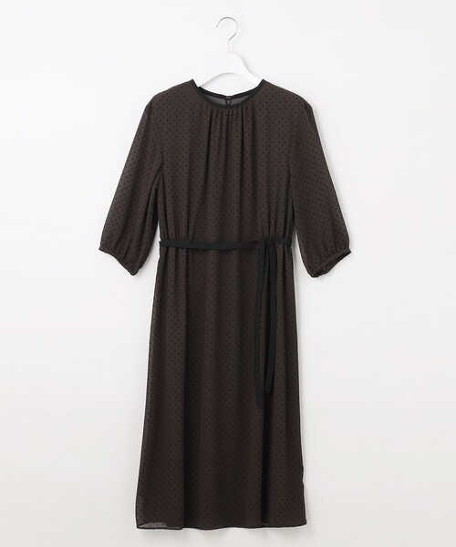J.PRESS（ジェイプレス）の「【洗える】ドットフロッキープリント ワンピース（ワンピース・レディース・グレー系5/ブラウン系5・11/9）」の9枚目の写真