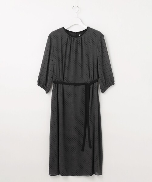 J.PRESS（ジェイプレス）の「【洗える】ドットフロッキープリント ワンピース（ワンピース・レディース・グレー系5/ブラウン系5・11/9）」の10枚目の写真