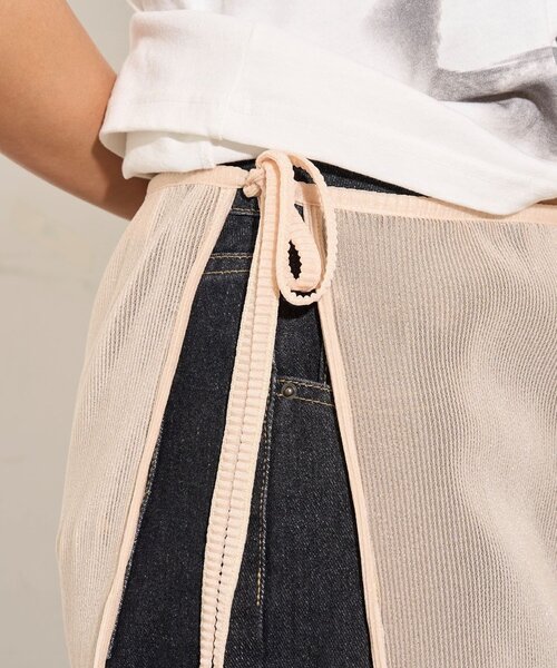 WHO'S WHO gallery（フーズフーギャラリー）の「シアーラップスカート（スカート・レディース・サックスブルー/ブラック/アイボリー/オフホワイト/レッド/ブラウン・FREE）」の18枚目の写真