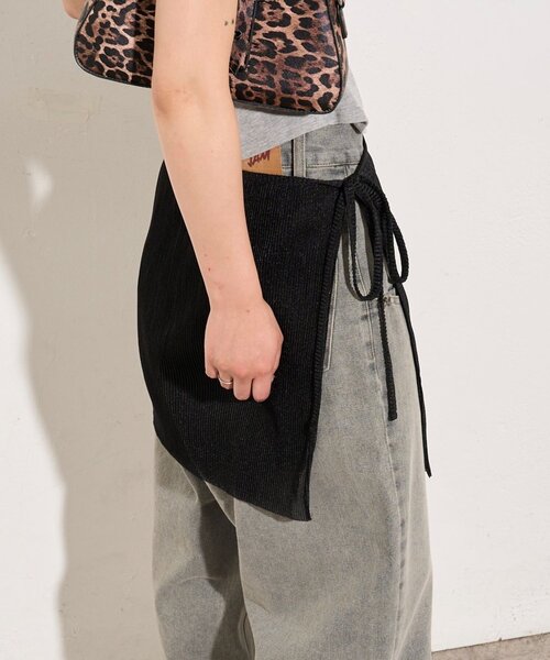 WHO'S WHO gallery（フーズフーギャラリー）の「シアーラップスカート（スカート・レディース・サックスブルー/ブラック/アイボリー/オフホワイト/レッド/ブラウン・FREE）」の12枚目の写真