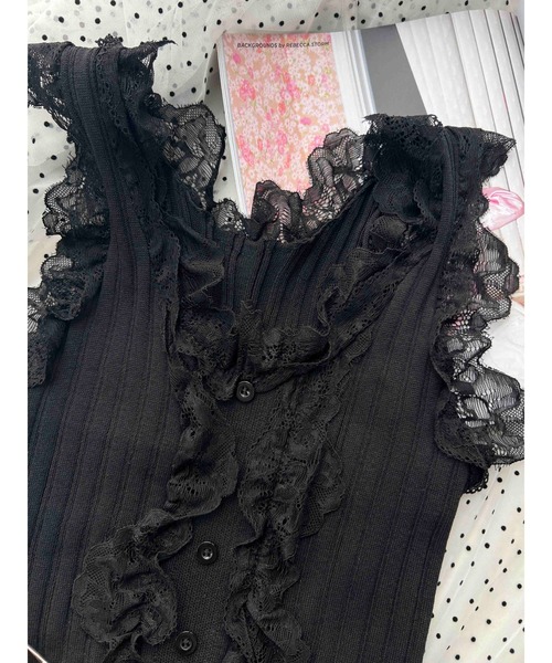 PHILLY(フィリー)の「【PHILLY】フリルレースタンクトップ(タンクトップ・レディース・ホワイト/ブラック・FREE)」の8枚目の写真