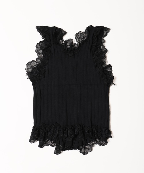 PHILLY(フィリー)の「【PHILLY】フリルレースタンクトップ(タンクトップ・レディース・ホワイト/ブラック・FREE)」の14枚目の写真