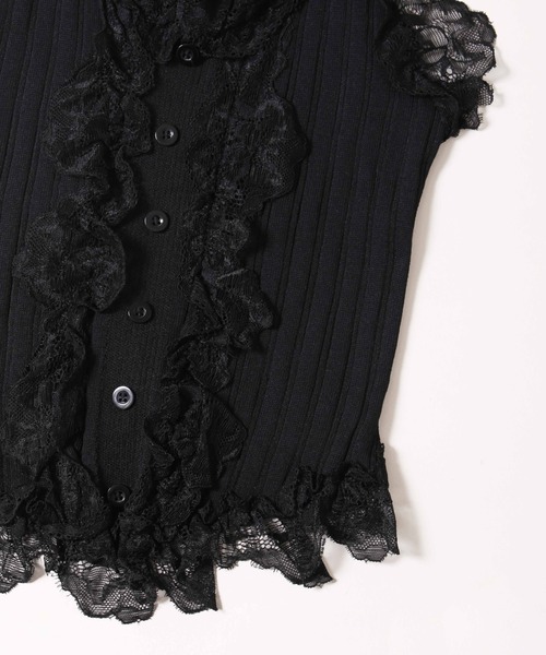 PHILLY(フィリー)の「【PHILLY】フリルレースタンクトップ(タンクトップ・レディース・ホワイト/ブラック・FREE)」の13枚目の写真