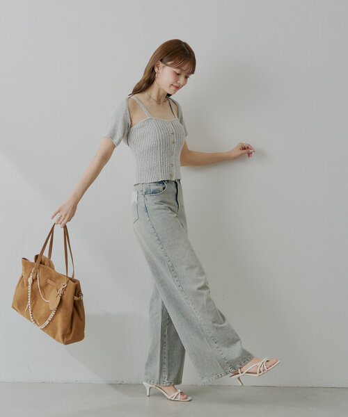 Chico（チコ）の「【SET ITEM】フロントボタンキャミ+ボレロセット