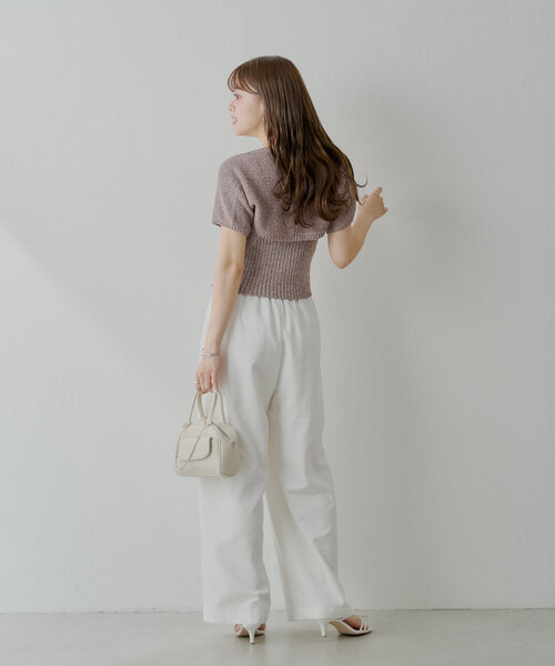 【a1467】NINA RICCI 新品 タグ付き ボレロ カーディガン F ガーリーファッションのセーラー襟ロングカーディガン｜Bobon21