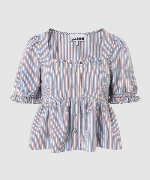 Yarn Dyed Stripe Blouse（シャツ/ブラウス）｜GANNI（ガニー