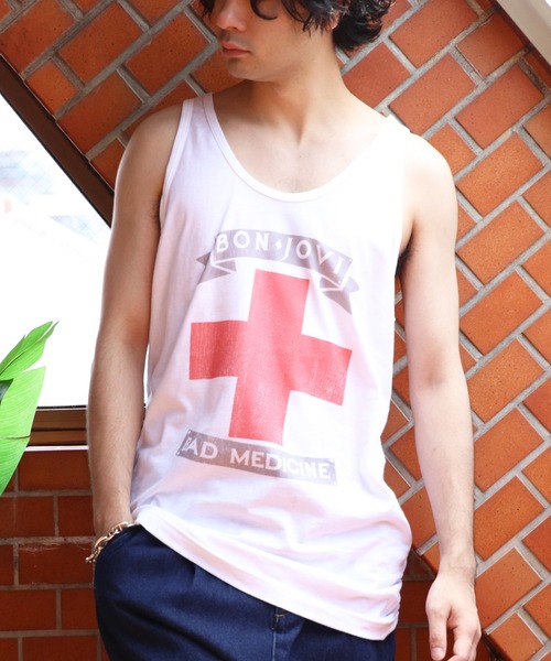 ８(eight)（エイト）の「ボン・ジョヴィ【BONJOVI】タンクトップ（タンクトップ・メンズ・ホワイト・LARGE/MEDIUM）」の3枚目の写真