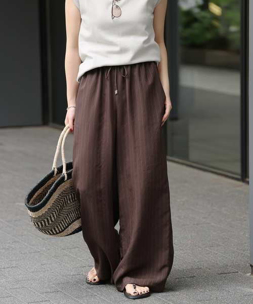 JOURNAL STANDARD relume(ジャーナルスタンダード レリューム)の「N/Rダブルストライプパンツ(その他パンツ・レディース・ブラウン/ネイビー・38/36)」の4枚目の写真