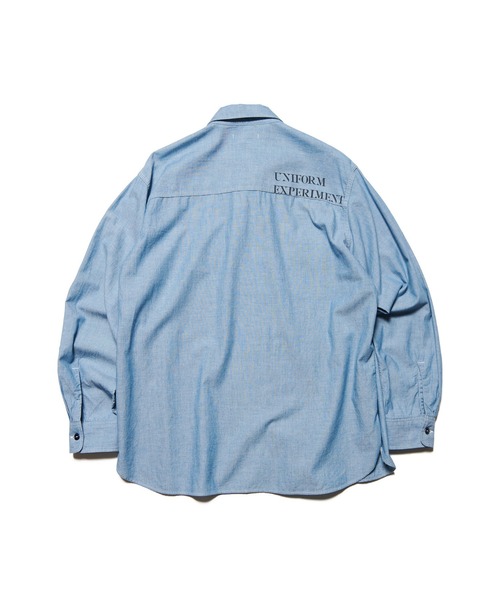 uniform experiment（ユニフォームエクスペリメント）の「WASHED CHAMBRAY SHIRT（シャツ/ブラウス・メンズ・ライトインディゴブルー・3/2/1/4/5）」の3枚目の写真