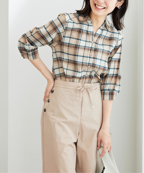BELLUNA PLUS(ベルーナ)の「スキッパー衿ぽこぽこ素材ブラウス(シャツ/ブラウス・レディース・ホワイト系その他/ブラウン系その他/ブルー・MEDIUM/LARGE/X-LARGE)」の12枚目の写真