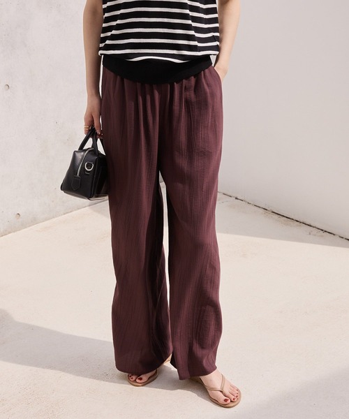 AMERICAN HOLIC（アメリカンホリック）の「接触冷感ワッシャーイージーパンツ（その他パンツ・レディース・マスタード/チョコ/レッド/ブラック/ブルー系その他6・M/L）」の2枚目の写真