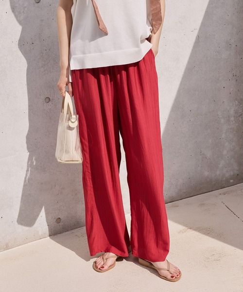 AMERICAN HOLIC（アメリカンホリック）の「接触冷感ワッシャーイージーパンツ（その他パンツ・レディース・マスタード/チョコ/レッド/ブラック/ブルー系その他6・M/L）」の5枚目の写真