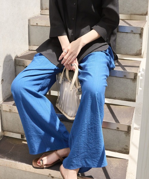 AMERICAN HOLIC（アメリカンホリック）の「接触冷感ワッシャーイージーパンツ（その他パンツ・レディース・マスタード/チョコ/レッド/ブラック/ブルー系その他6・M/L）」の3枚目の写真