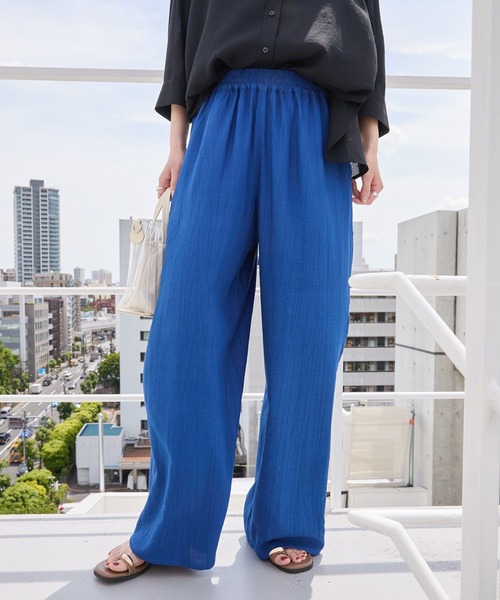 AMERICAN HOLIC（アメリカンホリック）の「接触冷感ワッシャーイージーパンツ（その他パンツ・レディース・マスタード/チョコ/レッド/ブラック/ブルー系その他6・M/L）」の6枚目の写真