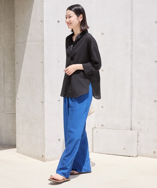 AMERICAN HOLIC（アメリカンホリック）の「接触冷感ワッシャーイージーパンツ（その他パンツ・レディース・マスタード/チョコ/レッド/ブラック/ブルー系その他6・M/L）」の10枚目の写真